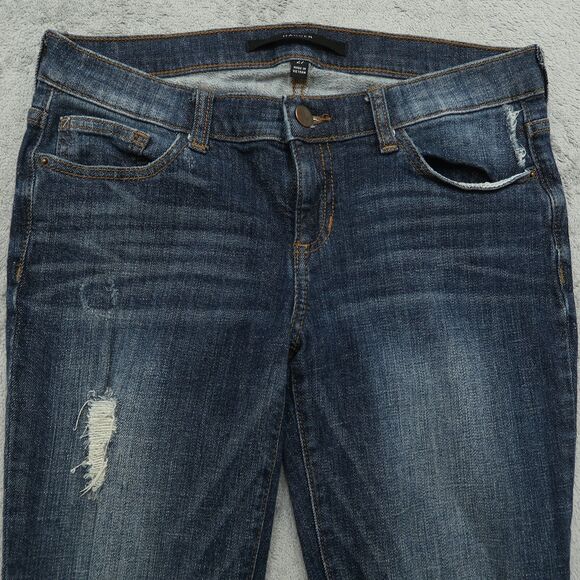 Harper Jeans Women's Size 27 Blue Low-Rise Skinny Denim 28" Inseam Distressed - Picture 11 of 15